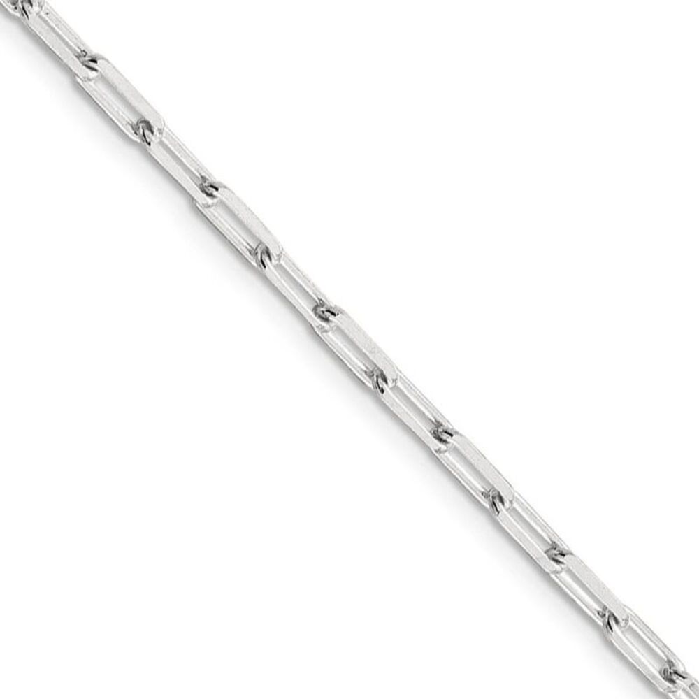 3.25mm, Sterling Silver Elongated Open Cable Chain Bracelet, 7 Inch